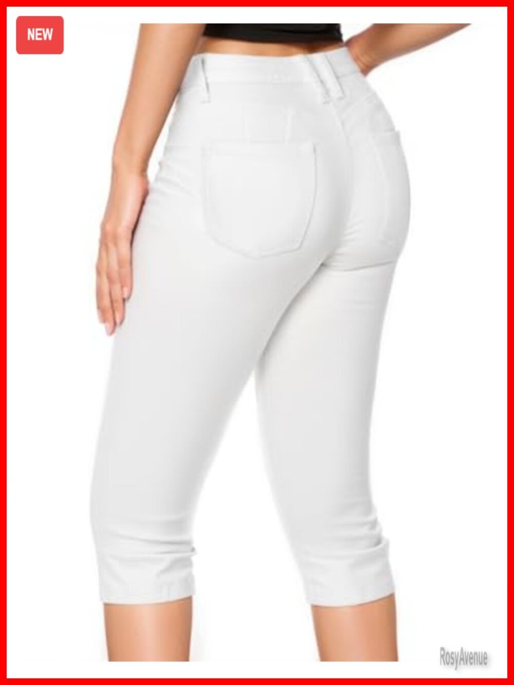 Women's Butt Lift Stretch Denim Capri Short Jeans Low Rise Skinny